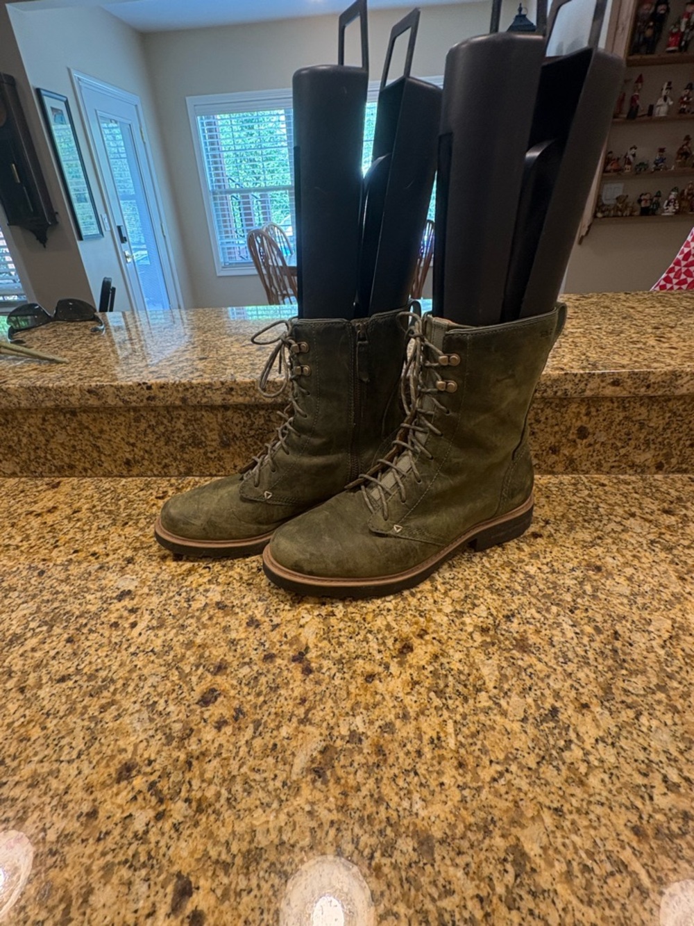 Teva Womens Rowena Water Proof Olive  Leather Outdoor Zipper Mid-Calf Boots 9 - Picture 5 of 10